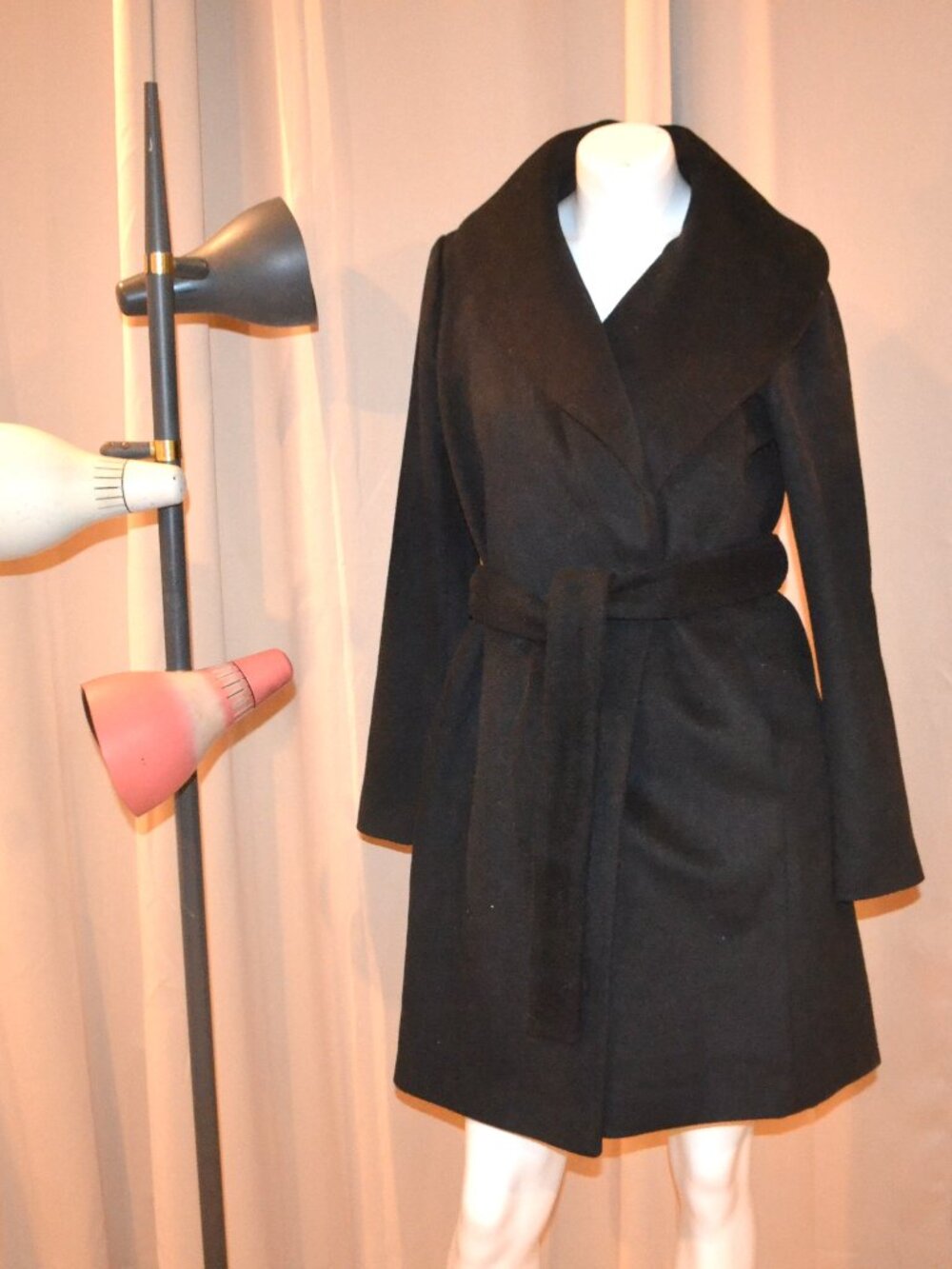 Black Wool Wrap Coat New with Tags Ann Taylor size Small